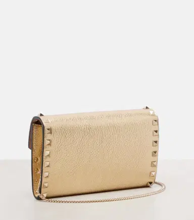 Valentino Garavani Rockstud metallic leather wallet on chain | Thumbnail 2