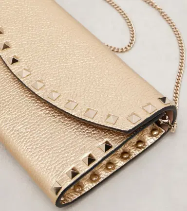 Valentino Garavani Rockstud metallic leather wallet on chain | Thumbnail 4