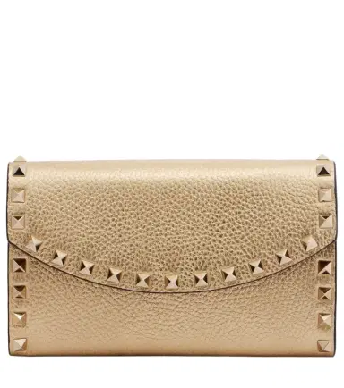 Valentino Garavani Rockstud metallic leather wallet on chain | Thumbnail 1