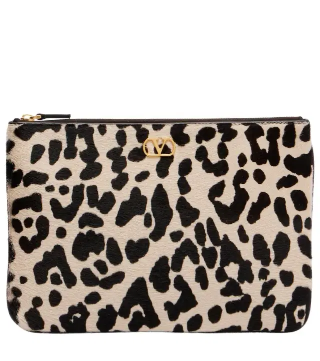 Valentino Garavani VLogo calf hair pouch