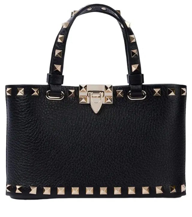 Rockstud leather tote bag