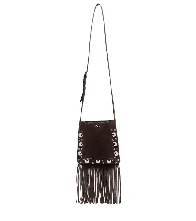 Valentino Garavani Nellcôte Small fringed suede shoulder bag