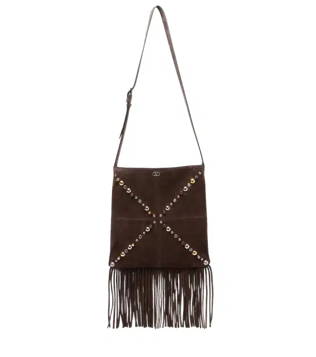 Valentino Garavani Nellcôte embellished suede shoulder bag