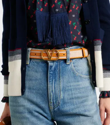 Valentino Garavani VLogo canvas and leather belt | Thumbnail 3