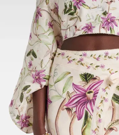 Agua by Agua Bendita Duria floral linen crop top | Thumbnail 3