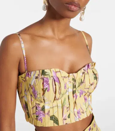Agua by Agua Bendita Morgina floral cotton bustier | Thumbnail 2