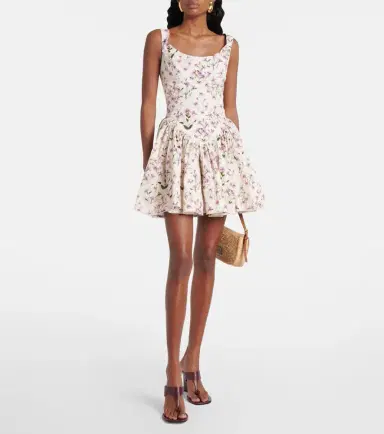 Agua by Agua Bendita Pluma floral cotton minidress | Thumbnail 2