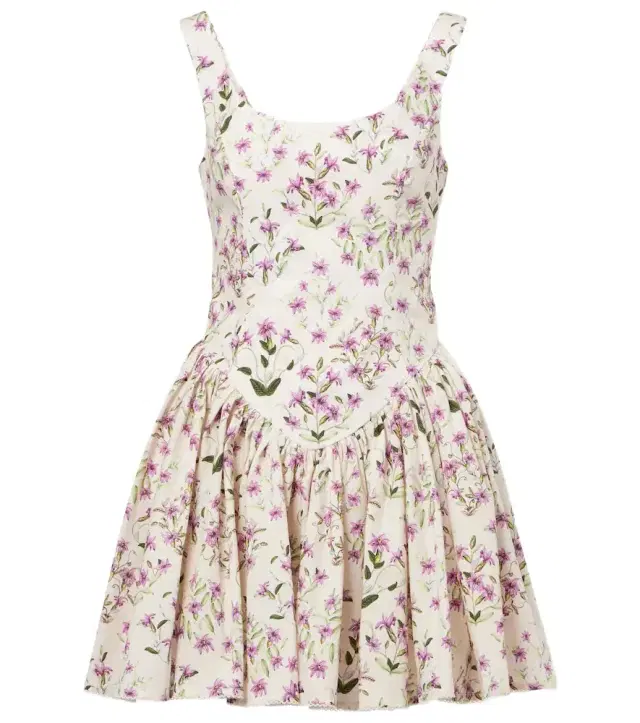 Agua by Agua Bendita Pluma floral cotton minidress