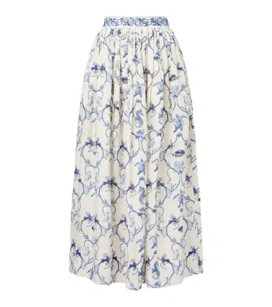 Agua by Agua Bendita Printed high-rise linen maxi skirt | Thumbnail 1