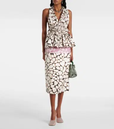 Dries Van Noten Printed halterneck silk twill top | Thumbnail 2