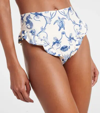 Agua by Agua Bendita Jengibre printed ruffled bikini bottoms | Thumbnail 3