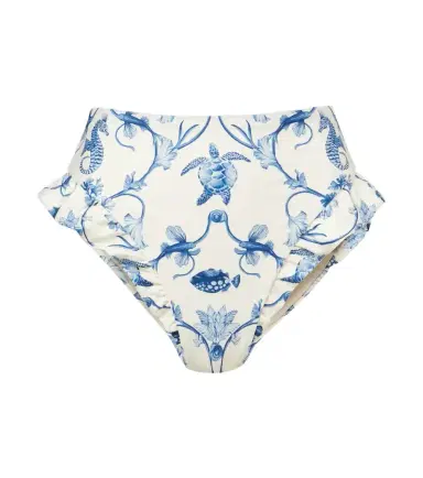 Agua by Agua Bendita Jengibre printed ruffled bikini bottoms | Thumbnail 1