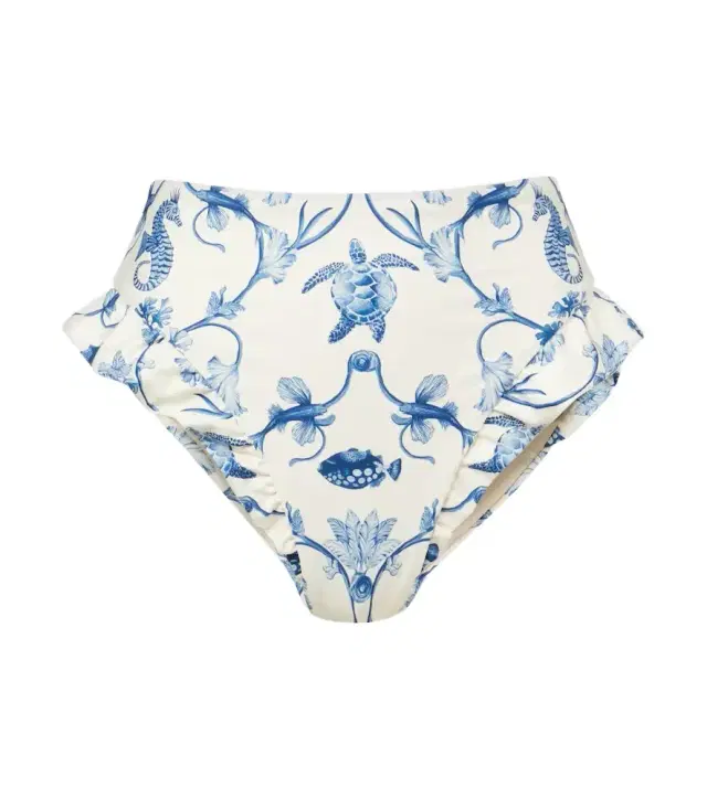 Agua by Agua Bendita Jengibre printed ruffled bikini bottoms