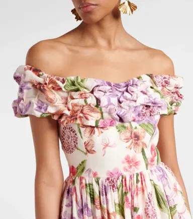 Agua by Agua Bendita Espliego floral linen maxi dress | Thumbnail 2