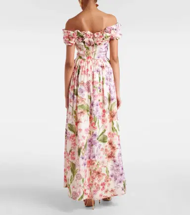Agua by Agua Bendita Espliego floral linen maxi dress | Thumbnail 3