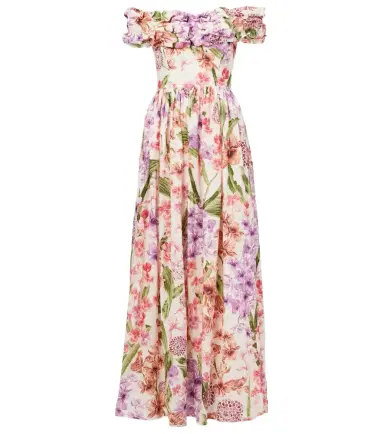 Agua by Agua Bendita Espliego floral linen maxi dress | Thumbnail 1