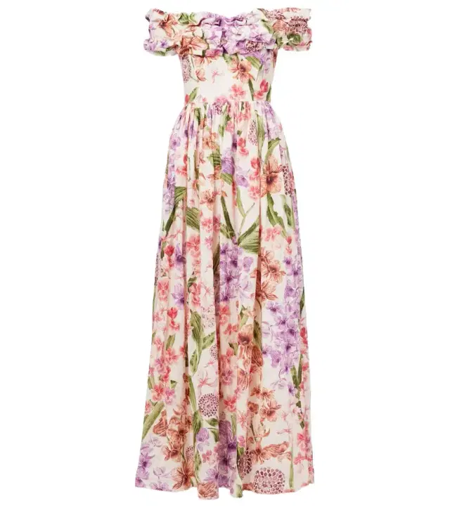 Agua by Agua Bendita Espliego floral linen maxi dress