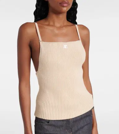 Courreges Courrèges Logo ribbed-knit tank top | Thumbnail 2