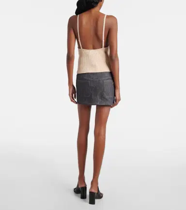Courreges Courrèges Logo ribbed-knit tank top | Thumbnail 3