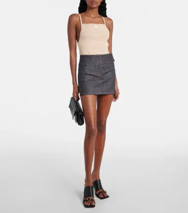 Courreges Courrèges Logo ribbed-knit tank top | Thumbnail 5