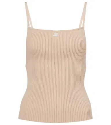 Courreges Courrèges Logo ribbed-knit tank top | Thumbnail 1