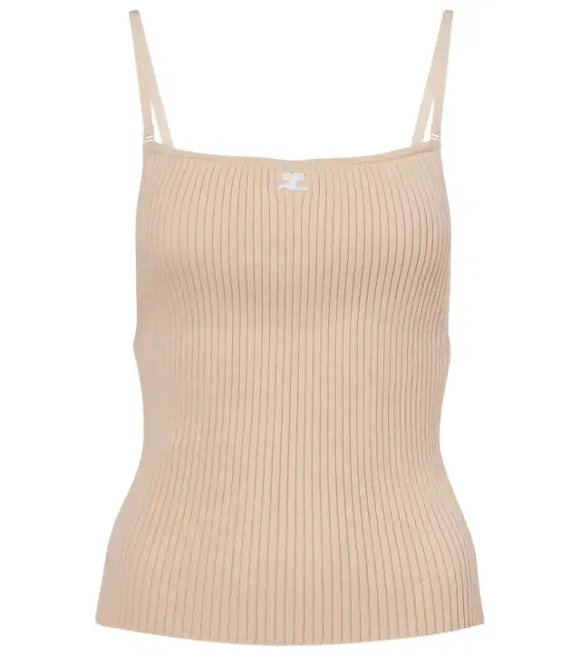 Courreges Courrèges Logo ribbed-knit tank top