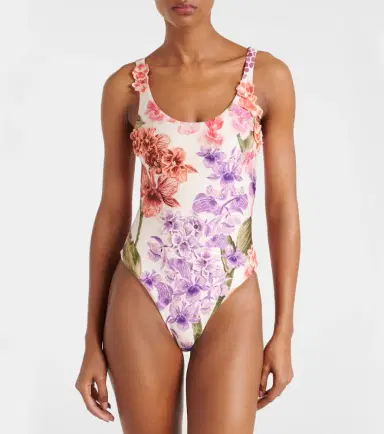 Agua by Agua Bendita Floral-appliqué swimsuit | Thumbnail 2