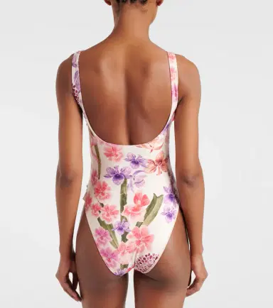 Agua by Agua Bendita Floral-appliqué swimsuit | Thumbnail 3