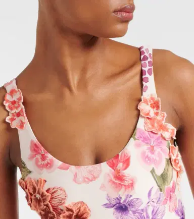 Agua by Agua Bendita Floral-appliqué swimsuit | Thumbnail 4