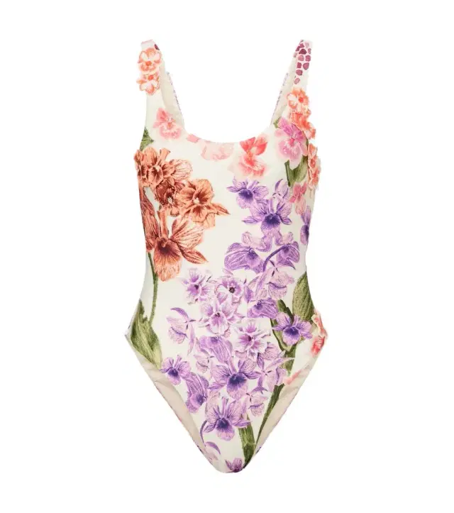 Agua by Agua Bendita Floral-appliqué swimsuit