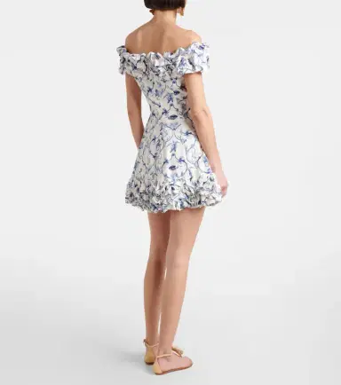 Agua by Agua Bendita Jardin off-shoulder cotton minidress | Thumbnail 3