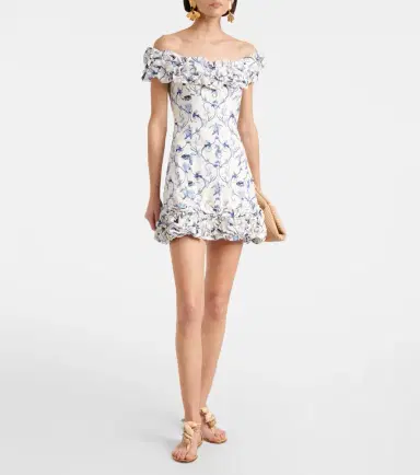 Agua by Agua Bendita Jardin off-shoulder cotton minidress | Thumbnail 5