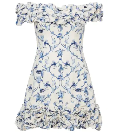 Agua by Agua Bendita Jardin off-shoulder cotton minidress | Thumbnail 1