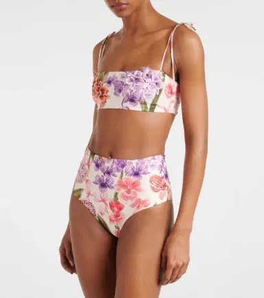 Agua by Agua Bendita Floral high-rise bikini bottoms | Thumbnail 4