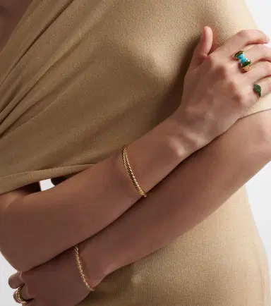 David Yurman Sculpted Cable 18kt gold bangle | Thumbnail 2