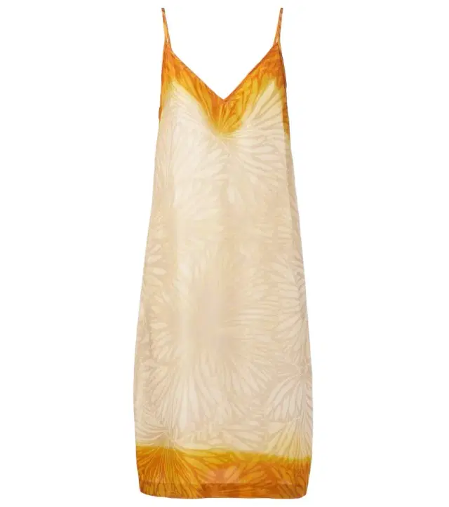Dries Van Noten Printed ombré silk slip dress