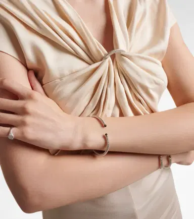 David Yurman Cable Flex sterling silver and 14kt gold cuff bracelet with onyxes | Thumbnail 5