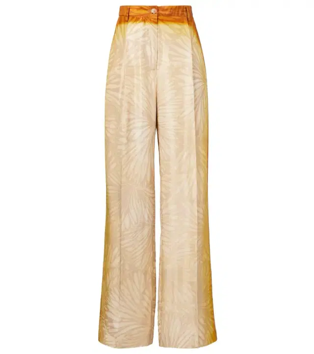 Dries Van Noten Porters printed silk wide-leg pants