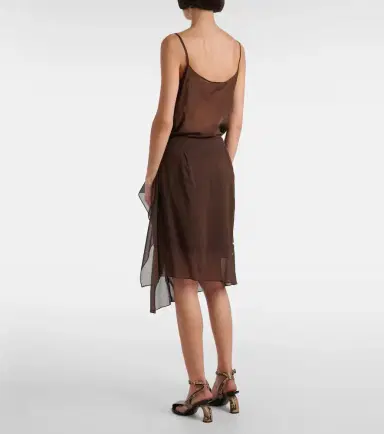 Dries Van Noten Polka-dot silk-blend midi skirt | Thumbnail 2