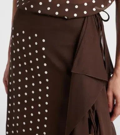 Dries Van Noten Polka-dot silk-blend midi skirt | Thumbnail 3