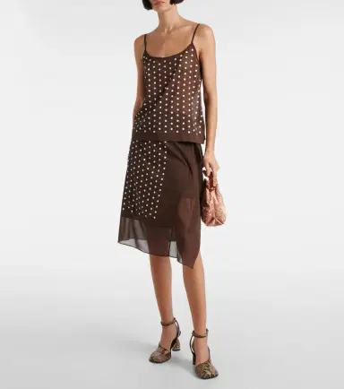 Dries Van Noten Polka-dot silk-blend midi skirt | Thumbnail 5