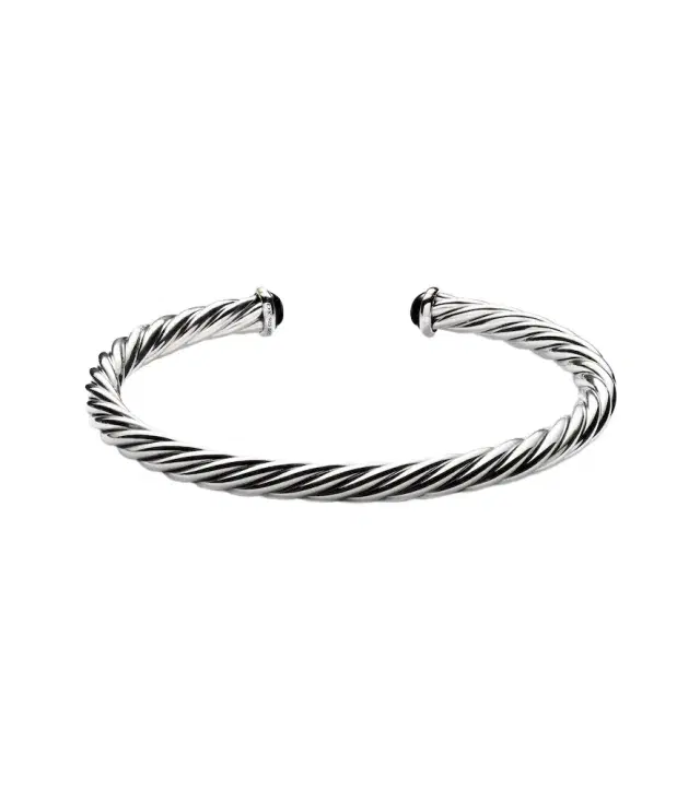 David Yurman Cable 14kt gold and sterling silver cuff bracelet with onyx