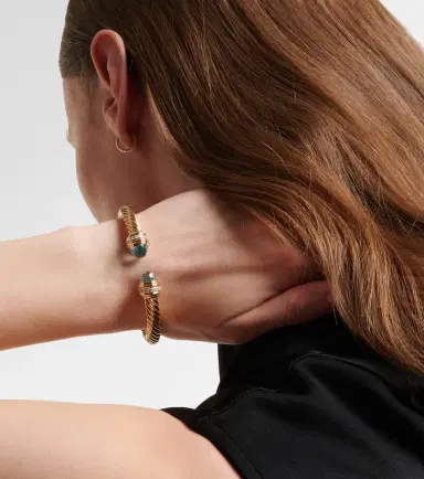 David Yurman Classic Cablespira 18kt gold cuff bracelet with topaz and diamonds | Thumbnail 2 David Yurman Classic Cablespira 18kt gold cuff bracelet with topaz and diamonds | Thumbnail 2