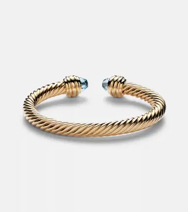 David Yurman Classic Cablespira 18kt gold cuff bracelet with topaz and diamonds | Thumbnail 4 David Yurman Classic Cablespira 18kt gold cuff bracelet with topaz and diamonds | Thumbnail 4