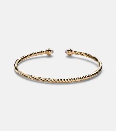 David Yurman Cablespira Flex 18kt gold cuff bracelet with freshwater pearls and diamonds | Thumbnail 3