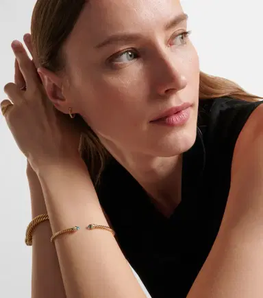 David Yurman Cablespira Flex 18kt gold cuff bracelet with topazes and diamonds | Thumbnail 2 David Yurman Cablespira Flex 18kt gold cuff bracelet with topazes and diamonds | Thumbnail 2