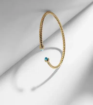 David Yurman Cablespira Flex 18kt gold cuff bracelet with topazes and diamonds | Thumbnail 5 David Yurman Cablespira Flex 18kt gold cuff bracelet with topazes and diamonds | Thumbnail 5