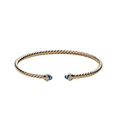 David Yurman Cablespira Flex 18kt gold cuff bracelet with topazes and diamonds | Thumbnail 1 David Yurman Cablespira Flex 18kt gold cuff bracelet with topazes and diamonds | Thumbnail 1
