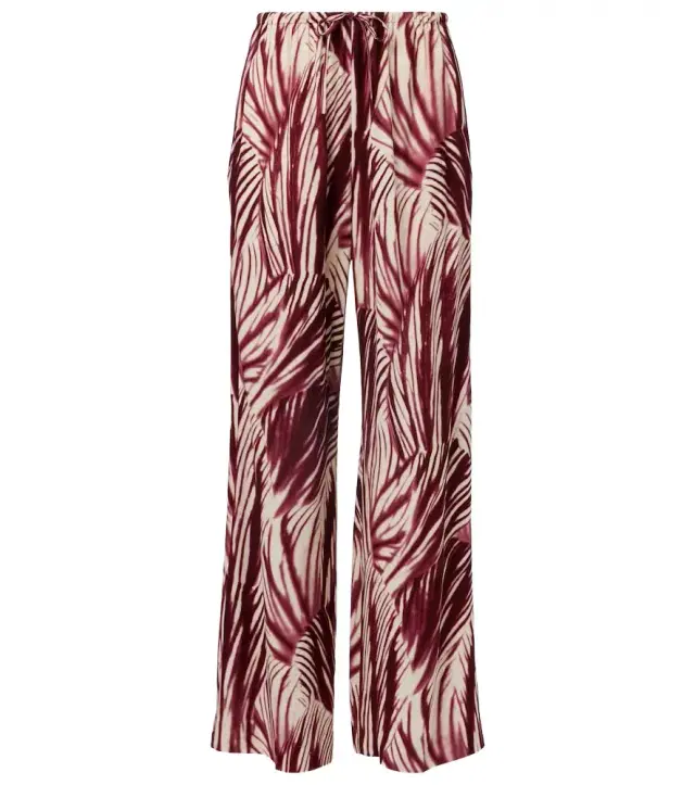 Dries Van Noten Printed crêpe wide-leg pants