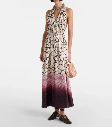 Dries Van Noten Printed silk twill maxi dress | Thumbnail 3
